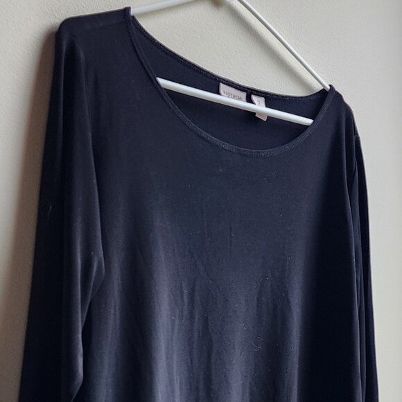 Easywear By Chico's Semi-Sheer Black Scoop Neck Blouse Size 2X - Picture 4 of 16